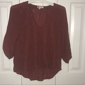 About a Girl burgundy top